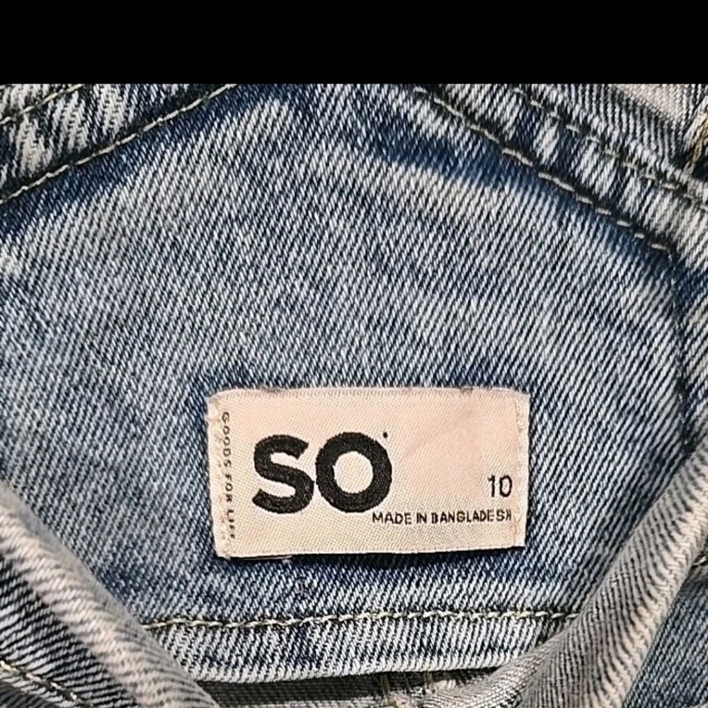 So Girls 10 Lightwash Denim Overalls Distressed Relaxed Wide Leg Jeans School - Picture 6 of 6